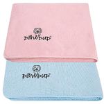 PAWPUP Dog Towel Super Absorbent 100x60cm Set of 2 Microfibre Pet Towel for Dogs Cats and other Pets (Pink and Blue)