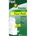 Fleet Enema Ready To Use Saline Laxative, Regular - 4.5 Oz, 4 Ea by Enema Saline