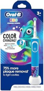 Oral -B Kid's Electric Rechargeable Toothbrush with Charger, Featuring Extra Soft Color Changing Bristles, for Ages 3+