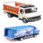 Sheel Toy Trucks Combo Pack Water Panther Truck and 407 Pickup Truck Toy with Openable Rear Door - Realistic Replicas for Kids and Collectors - Multicolor