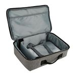 Projector Case, Projector Bag with Sturdy Handle, Portable Projector Carrying Case for Travel Gray, 13.6x7.9x4in Heavy Duty Nylon Pockets