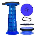 20.4" Adjustable Telescoping Stool with Cushion,Portable Collapsible,Lightweight Outdoor Chair,Retractable Footrest Camping Seat for Beach,Garden,Fishing,Hiking,Travel,BBQ with Carry Bag&Carabiner