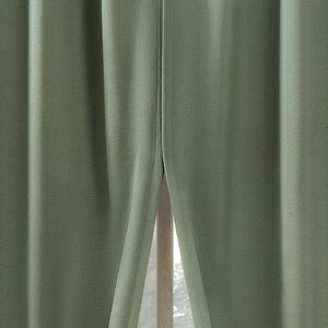 Sun Zero Belize 2-Pack Magnetic Closure Pleated Look Theater Grade 100% Blackout Back Tab Curtain Panel Pair, 52" x 84", Sage Green