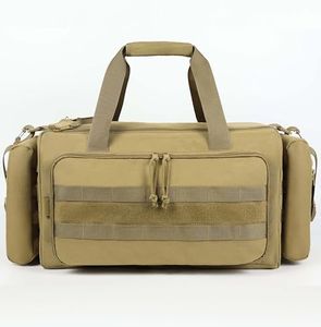 Aprikostein Range Bag for Handgun Ammo Shooting, L/XL Gun Case Carry 5+ Pistols Transport Tactical Gears Accessories with Lockable Zipper Molle Strap, Duffle Sport Bag Hunting Storage Capricorn