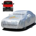 Enew Car Cover for Maruti Suzuki EECO - Waterproof, Textured Surface, Triple Stitched, Mirror & UV Protection, Dustproof, Fade-Resistant, without Antenna Pockets - Silver Look