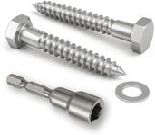 1/2" x 6" Hex Head Lag Bolts 20PCS Heavy Duty Lag Screws 304 Stainless Steel Wood Lag Screw Commercial/Industrial Grade Bolt