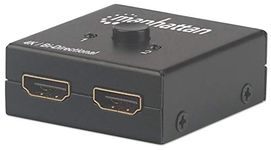 Manhattan Products 4K BI-Directional 2-Port HDMI Splitter/Switch, 4K@30Hz, Manual Selection, Passive (No Power Required), Black