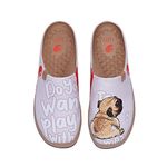 UIN Women's Slipper Slip On Mules Flat Lightweight Wide Toe Clog Casual Art Painted Travel Shoes Malaga Wanna Play 2 (5.5)