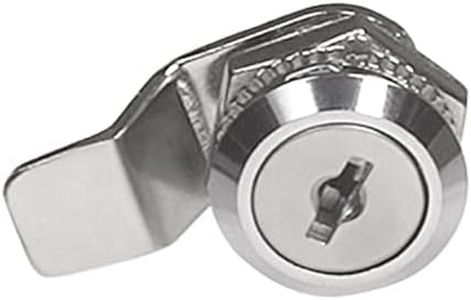 Amig - Cerradura de Buzón de con Lengüeta Doblada de 38 mm |Cierre de Seguridad para Correo con 2 Llaves en Bruto,Acero Niquelado,Medidas: Ø18 x 16 x 38 mm |Fácil de Instalar |Plateado