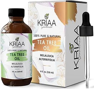 KRIAA Goodness Tea Tree Essential Oil 4oz with Dropper Pure & Organic Aromatherapy for Diffuser, Spray, Soap, Massage, Candles, Body Wash, Shower Steamers, and Multi-Use Fragrance Huile Essentielle