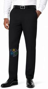 SNOWTEN Men's Work & Golf Dress Pants, Classic Fit Stretch, Midweight Quick-Dry Performance Fabric, Pockets Black 32w × 32L