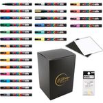 Posca Paint Marker Pen (PC-3M Fine) 24 Colors Full Set with Original pouch Japan Import