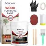 Boncart Wood Furniture Paint Kit, 5 FL.OZ Water-Based Wood Paint For Furniture, Cabinets, Tables, Doors, No Primer Needed, Non-Toxic, Easy Application (Black)