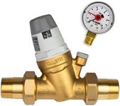 Caleffi Water Pressure Regulator 1/2 Inch DN15 Pressure Regulator for Water with Replaceable Cartridge and Pressure Gauge Pressure Reducing Valve Pressure Regulator 535041