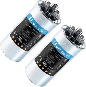 [2025 Upgraded] BlueStars 2 Packs 35+5 uF 35/5 MFD 370/440VAC Dual Run Round Capacitor, for AC Unit Fan Motor Start or Heat Pump or Condenser Straight Cool - Replaces 97F9834 Z97F9834