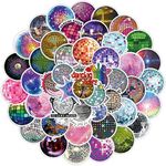 53Pcs Disco Ball Stickers Pack, Cool Aesthetic Trendy Vinyl Waterproof Sticker Decals for Water Bottle,Laptop,Phone,Scrapbooking,Journaling Gifts for Adults Teens Kids for Party Supply Favor Decor