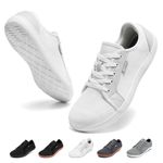 Wide Barefoot Shoes Mens Womens Minimalist Trail Walking Shoes Unisex Outdoor Zero Drop Shoes Casual Running Trainers Sneakers White