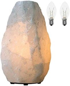 Himalayan Glow Naked White Salt Lamp, Natural Salt Lamp Night Light with (ETL Certified) Brightness Control Dimmer Switch & Himalayan Salt Lamps Bulb | 3-5 LBS
