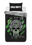 Call of Duty Single Duvet Cover Set | Official COD Polycotton Bedding | 135x200cm Reversible Quilt Cover & Pillowcase | Soft & Durable Gamer Bedding (Black/Green, Single)