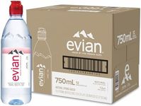 evian Natural Spring Water, 750 ml 