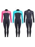 Two Bare Feet Womens Thunderclap 2.5mm Full Length Summer Neoprene Wetsuit for Surfing Swimming Diving Watersports Wetsuit (X-Large, Fuchsia/Black)