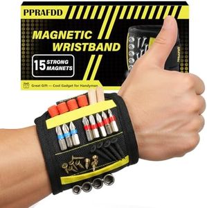PPRAFDD Magnetic Wristband for Holding Screws, Drill Bits, Nails, Stocking Stuffers for Adults, Cool Gadgets for Christmas, Father's Day, Valentine's Day, Gifts for Handyman, Dad, Husband, Grandpa