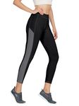 Mehrang Women Slim Fit High Waist Gym Workout Tights with 4 Ways Stretchable Scoot Proof Yoga Leggings (in, Alpha, 2XL, Regular, Black)