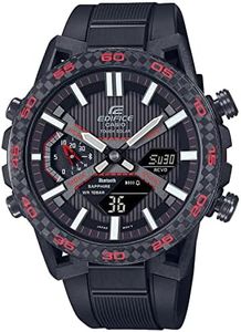 Casio Edifice ECB-2000YPB-1AJF Men's Watch, Solar, Bluetooth Included, Black, Black/Red (Resin Band), 1個, Analog-Digital