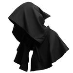 Unisex Medieval Cowl Hat, Hood Gothic Cape Cloak Cowl Vintage Friar Costume Medieval Cloak Women Mens Medieval Cape Hooded Robe Cloak Men Wizard Cloak Witch Cape Adult Vampire Death Devil Cloak