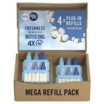 Febreze 3Volution Air Freshener Plug In Refill 80ML Cotton, 3 Alternating Scents To Fight Odours (Pack of 4), Febreze Plug In Refill, Air Freshener