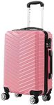 Slimbridge 20" Inch Carry On Luggage Suitcase Trolley Travel Packing TSA Lock Hard Shell Wheels Spinner Luggages Suitcases Rose Gold