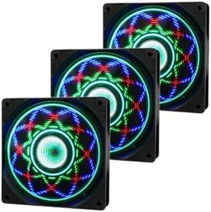 120mm RGB Case PC Fans Cooler Fan with Max 1600 RPM Low Noise Cooling Fan Blade LED Lighting Glows Dynamic Multi-Graph Cycle 3 Pack