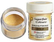 Sugarflair Gold Edible Glitter Dust - Add a Shimmering Rain of Sparkle To Cakes, Cupcakes, Chocolate, Baking, Desserts, Ice Cream, Drinks, Cocktails and more - 10g