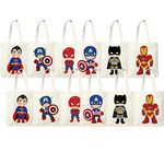 Custom Touch Pack Of 12 Superhero Theme Treat Party Bag Tote Bags for Kids Birthday Gift Bags| Birthday Party Favour Bags for Themed Birthday| Birthday Party Return Gift| Birthday Party Decoration