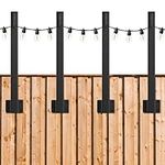 AILBTON 4 Pack Suspension Outdoor String Light Poles for Outside String Lights Hanging,with Clip and Holder,Light Post Mounting Stand for Patio Fence Wall Garden Backyard Deck