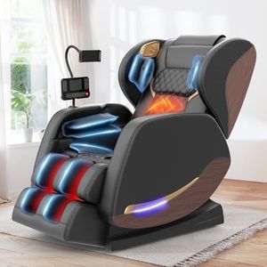 Ganzkörper Massagesessel mit 14 Massagerollen, 8 Airbags, Massagesessel mit Wärmefunktion-Beine und Taillenheizung, Bluetooth-Lautsprecher, Touchscreen-Controller, Zero-Gravity-Liegestuhl für Heimkino