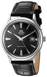 Orient Men's 2nd Gen. Bambino Ver. 1 Stainless Steel Japanese-Automatic Watch with Leather Strap, Black, 21 (Model: FAC00004B0)