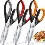 Astercook Heavy Duty Kitchen Shears with Serrated Blade, Ergonomic Handle - For Poultry, Herbs, Vegetables