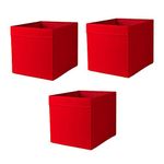 IKEA Drona Box (Red, 3 Pack (L:15" x W:13" x H:13"))