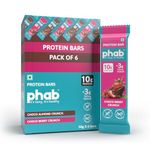 Phab 10g Choco Berry Crunch Protein Bars | (Pack of 6 x 50g) | 12% Berries (Cranberry & Strawberry) |Crunchy, Diabetic Friendly, High Fibre, No Preservatives, Trans Fat Free| Healthy Snack