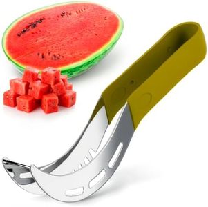 Stainless Steel Watermelon Slicer Cutter Tool – Easy Grip Durable Slicer for Watermelon, Cantaloupe, Papaya, Honeydew & More, Cut Cubes or Slices Fast | Mess-Free Prep for Parties, BBQs, Summer Snacks