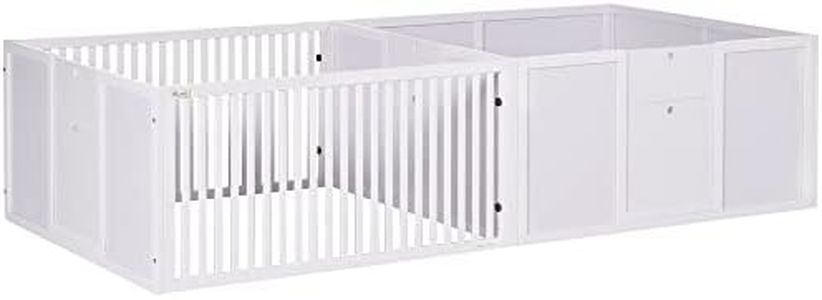 PawHut Whelping Box for Dogs, 2m x 1m Whelping Pen for Indoors, Pet Playpen with Three Doors, Two-Room Design