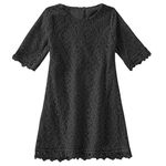 Niyage Toddler Girls Cotton Elegant Flower Lace Half Sleeve A-Line Princess Dress Black 110