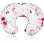 Floral Nursing Pillow Cover, Breastfeeding Pillow Slipcover for Baby Boys & Girls, Nursing Pillow Case for Newborn, Soft Fabric Fits Snug On Infant, Washable & Breathable, Watercolor Flower