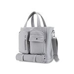 MOMIGO Diaper Bag Tote - Nappy Changing Bags Multifunction Travel Camping Picnic Tote Bag With with Changing Pad, Large Unisex for Boys & Girls (Grey)