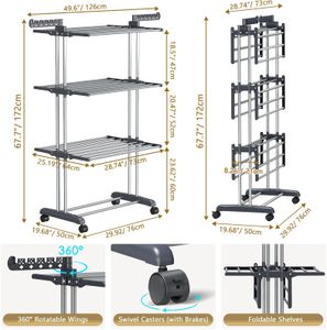 PurKeep 4-Tier Clothes Drying Rack – Foldable Laundry Organizer
