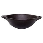 Rock Tawa 9 Inch Kadhai (Pre-Seasoned Cast Iron) Black