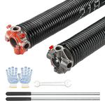 VEVOR Garage Door Torsion Springs, Pair of 0.218 x 2 x 24inch, 16000 Cycles, Garage Door Springs with Non-Slip Winding Bars, Gloves and Mounting Wrench, Electrophoresis Coated for Replacement