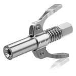 STHIRA® Grease Gun Coupler, 6 Jaws Metal Dual Handle Grease Coupler Secure Locking Zerk Fittings Coupler 10000 PSI Quick Release Metal Grease Gun Coupler for All Grease Gun 1/8" NPT Grease Gun Fitting