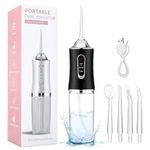 Portable Water Dental Flosser for Teeth - 5 Modes Cordless Portable Water Teeth Cleaner IPX7 Waterproof Oral Irrigator Rechargeable, Professional Flossing Cleaning Picks for Home Travel